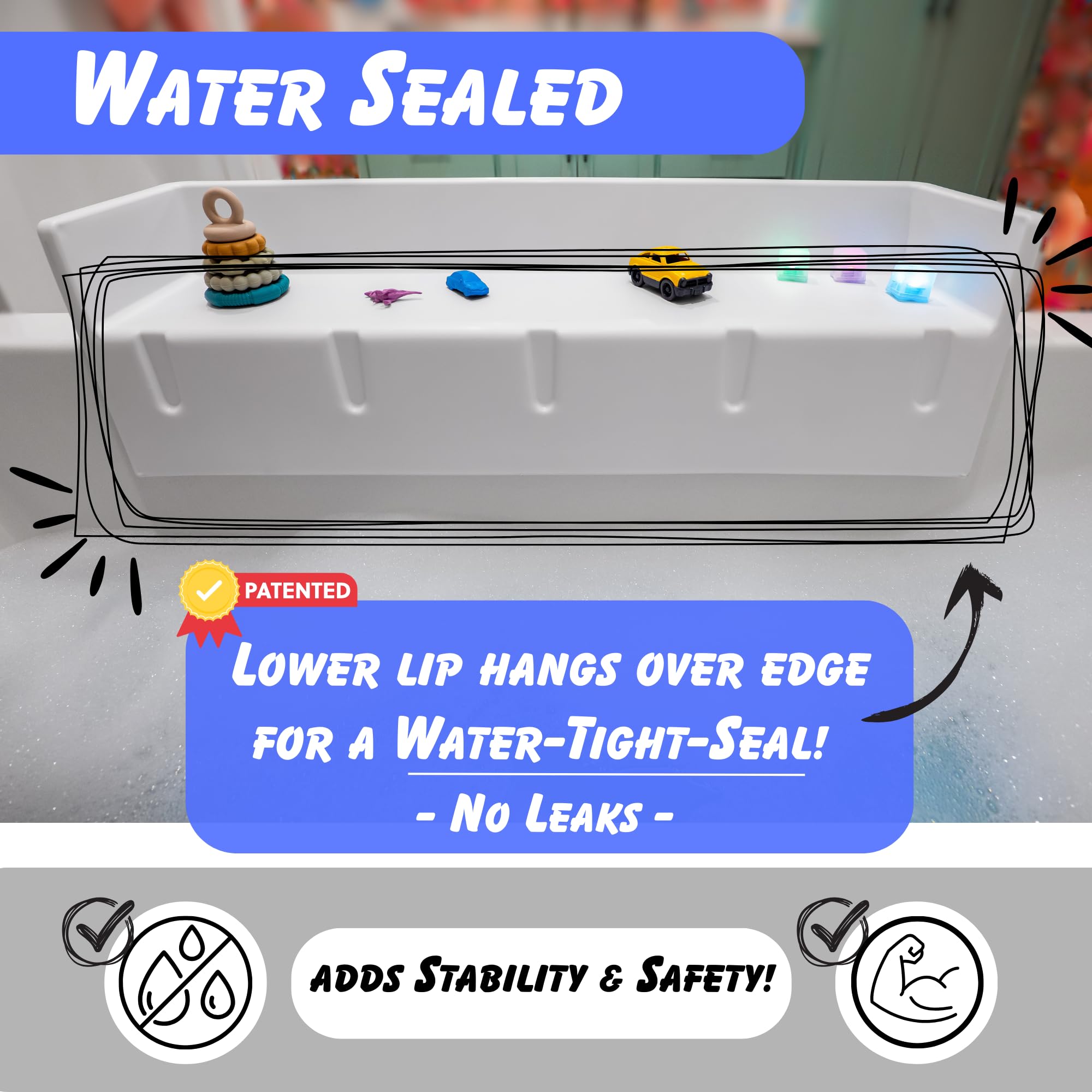 Tub Topper three-foot length offers ample play area