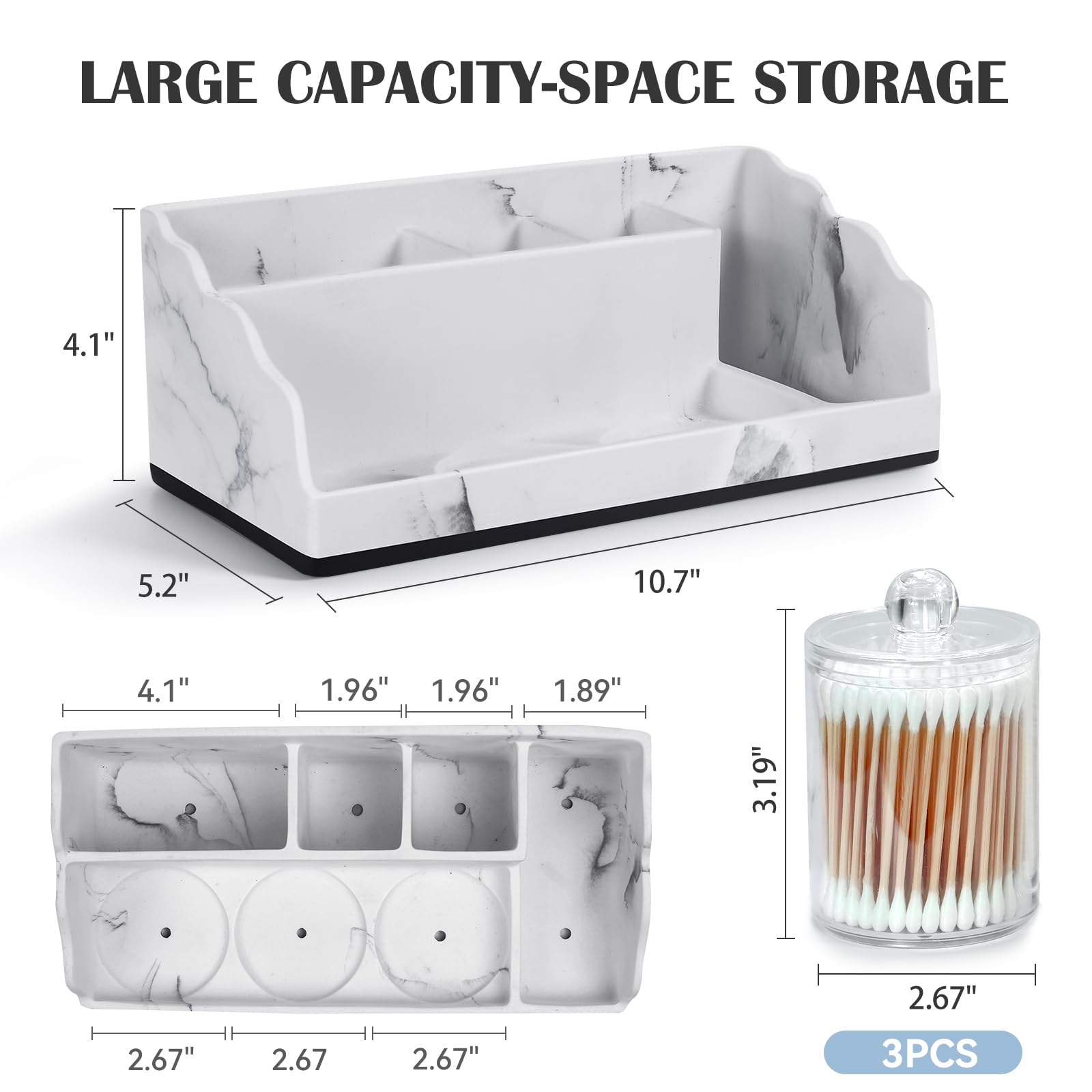 TuCao toothbrush holders with marble base add elegant bathroom storage.