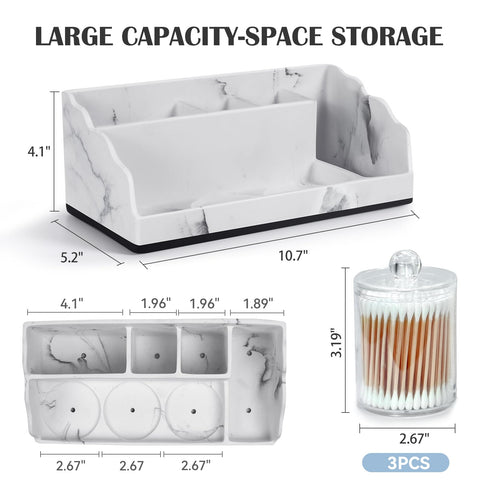 TuCao toothbrush holders with marble base add elegant bathroom storage.