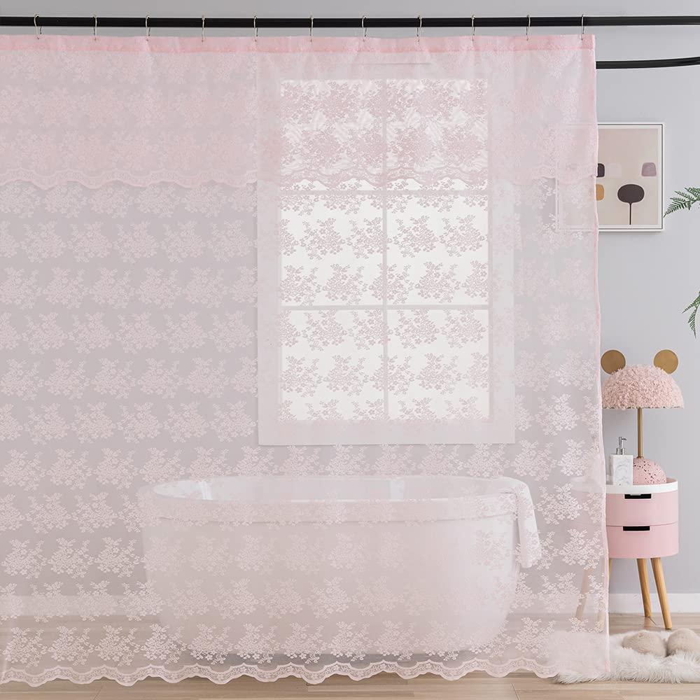 TUDECO 72x72 inch curtain fits standard showers for easy setup.