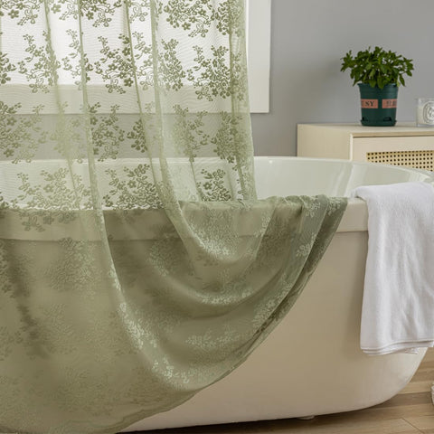 TUDECO 72x72 inch shower panel fits standard baths with elegant drape.