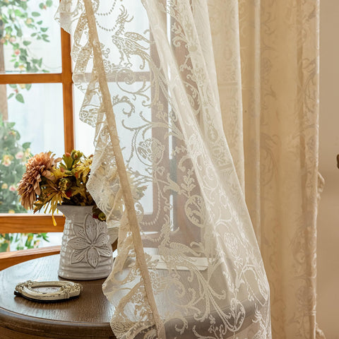 TUDECO beige sheer curtains pair well with warm interior tones and textures.