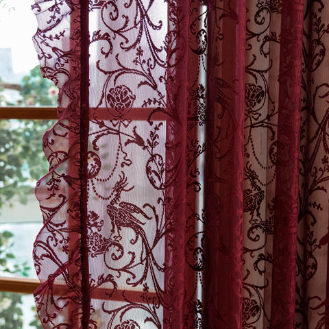 TUDECO Burgundy Curtains front view showing rich color and elegant drape