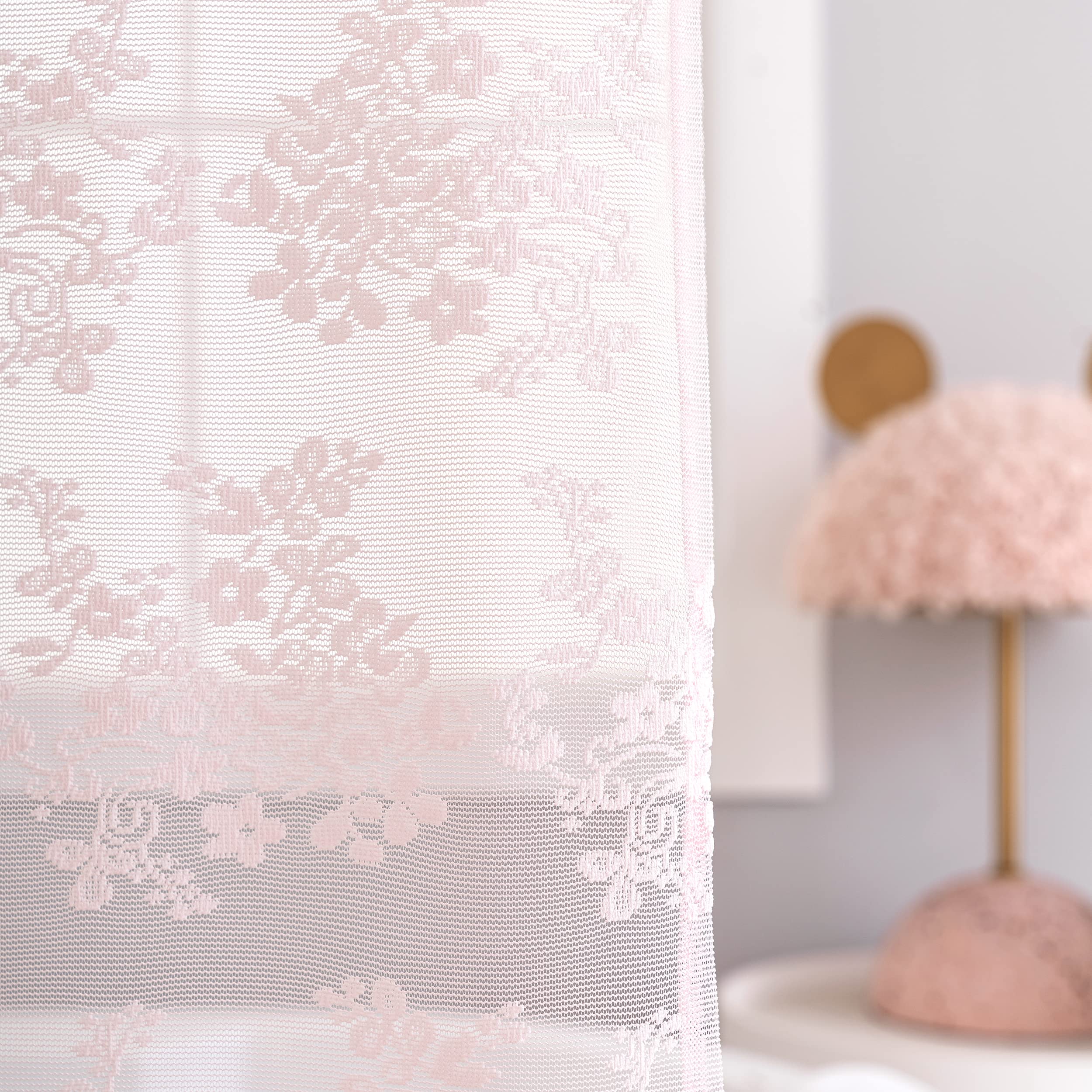 TUDECO coquette sheer curtain offers light filtration while preserving privacy.