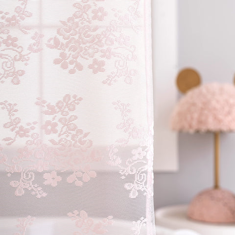 TUDECO coquette sheer curtain offers light filtration while preserving privacy.