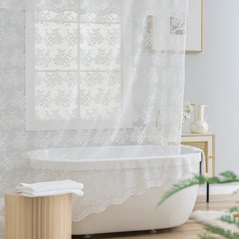 TUDECO machine-washable lace curtain stays soft.