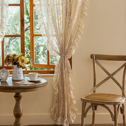 TUDECO machine-washable lace panels simplify care and upkeep.