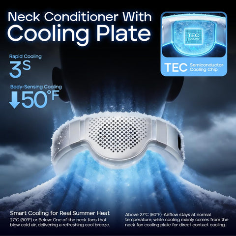 TUJIMAO neck fan in lightweight 360g design for all-day wear.