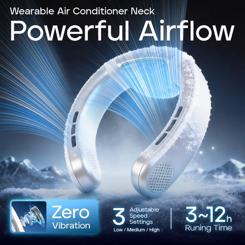 TUJIMAO neck fan powered by a 7000mAh battery for long runtime.