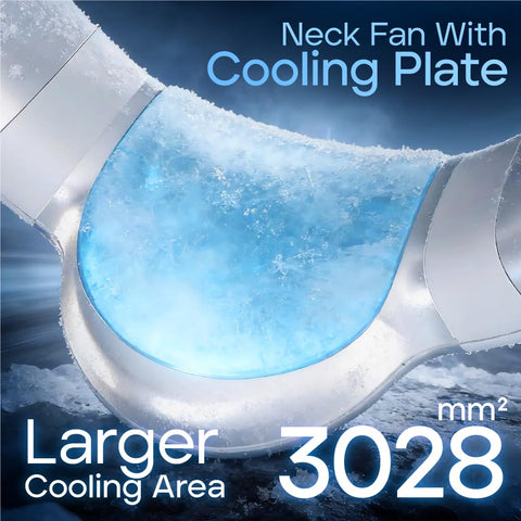 TUJIMAO neck fan showing a large aluminum cooling plate for strong cooling.