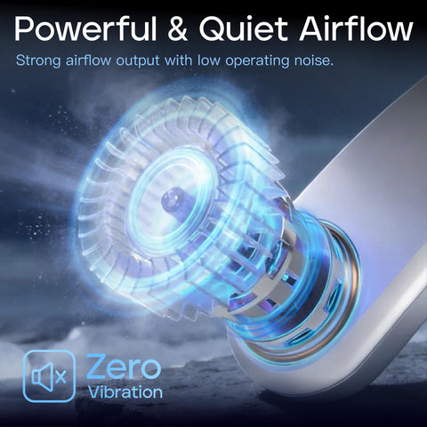 TUJIMAO neck fan charging via USB-C for quick power top-ups.