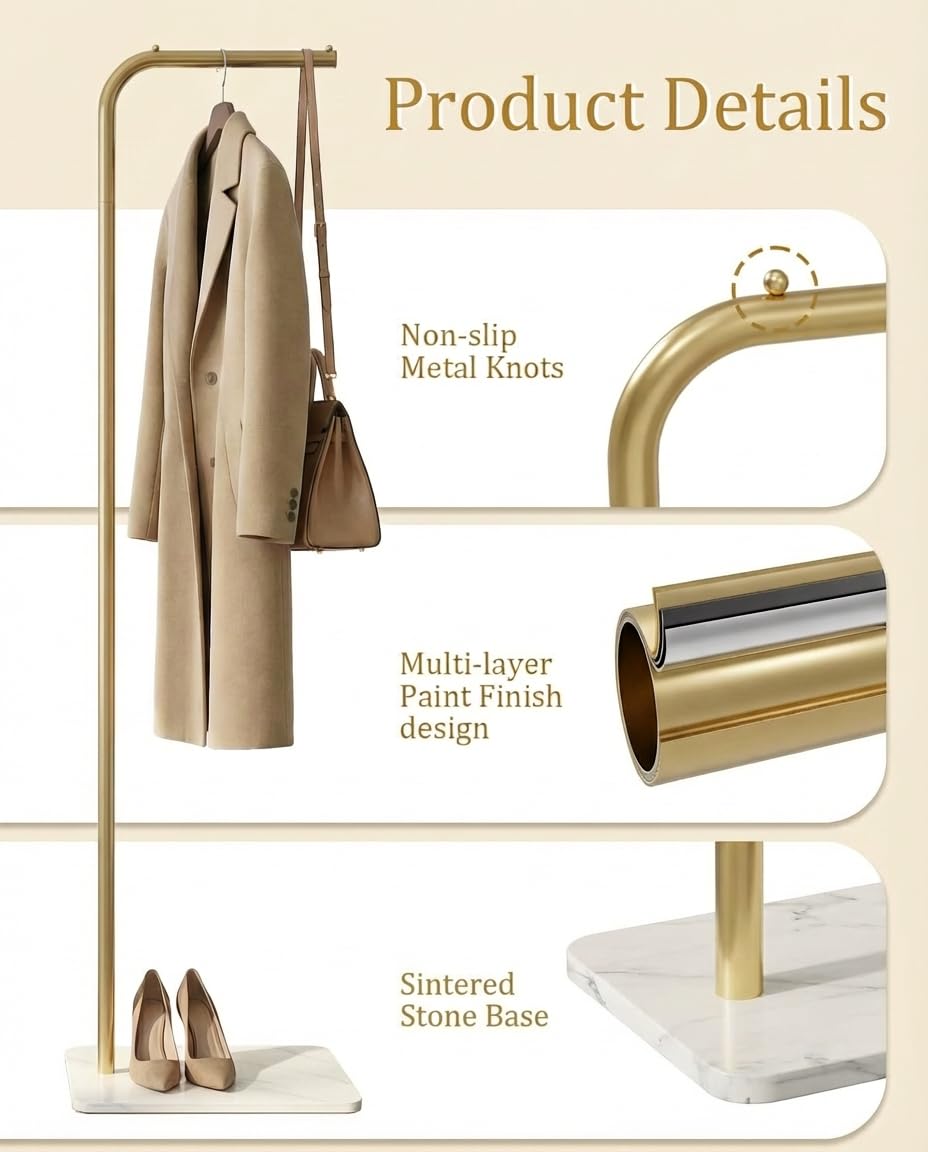 Tujurich coat rack floor protection pad shields floors