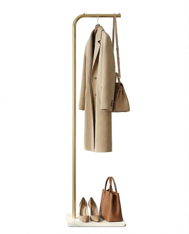 Tujurich coat rack with sintered stone base for stable support