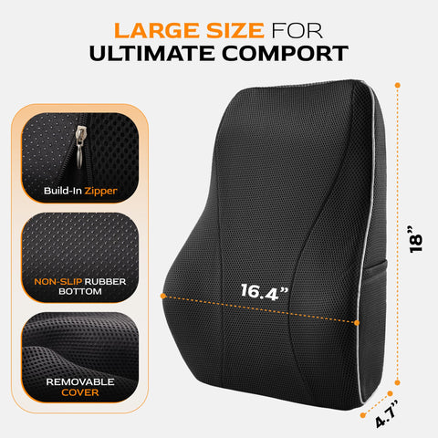 TULARIS lumbar pillow side pocket design with quick-access essentials