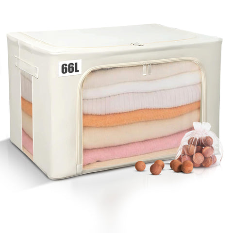 Tulvera 66L storage bag with steel frame, ideal for storing bulky cashmere and winter coats.