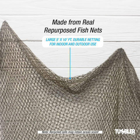 Tumbler Home fishing net decor 5x10 beach cafe accent with seafaring charm.