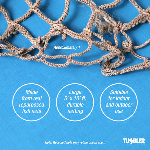 Tumbler Home fishing net decor 5x10 outdoor decor for patios and cabanas.