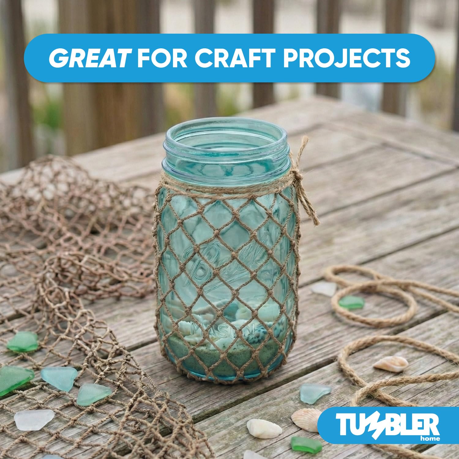 Tumbler Home fishing net decor 5x10 repurposed-netting for sustainable decor.