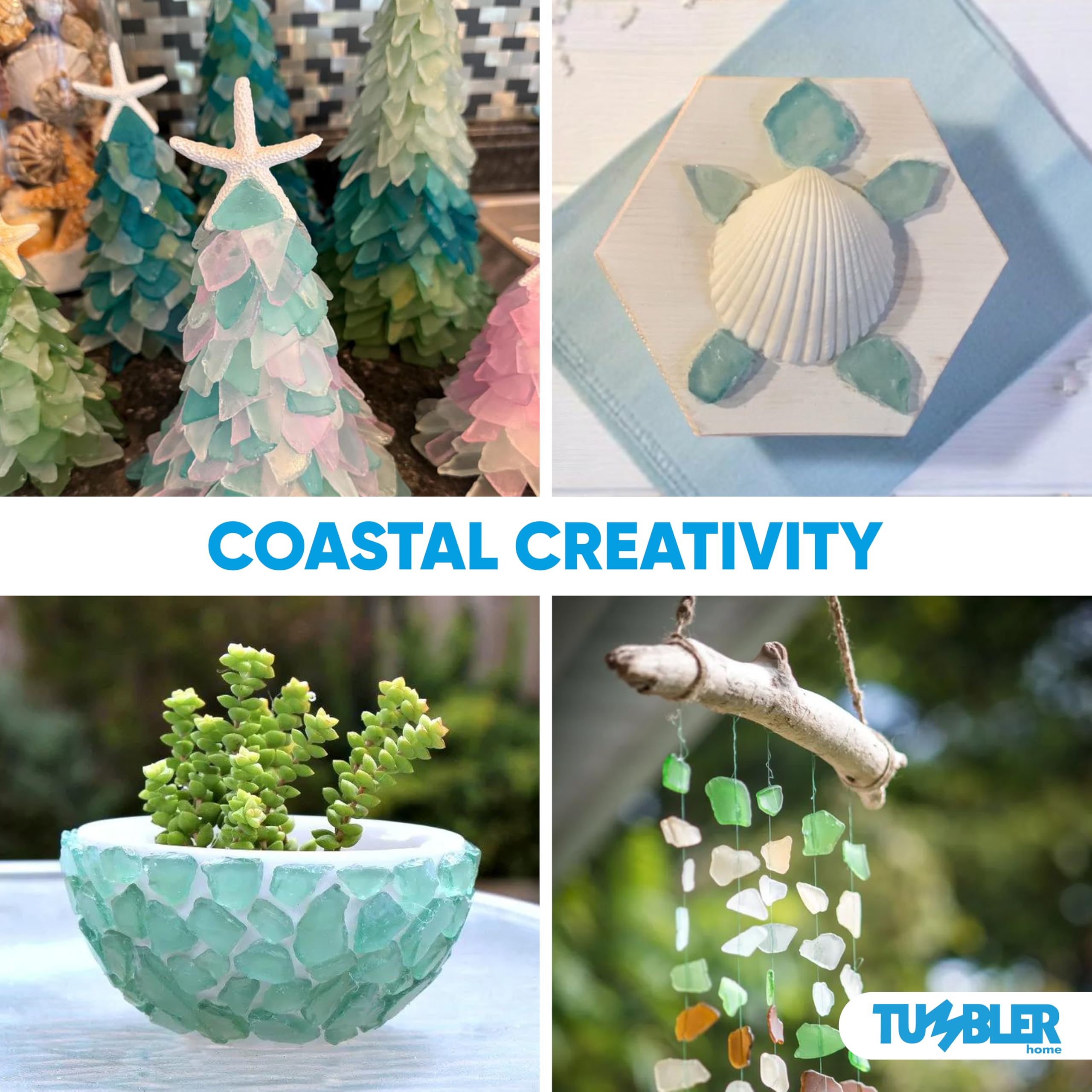 Tumbler Home 25oz DIY mosaics and wind chimes with sea glass