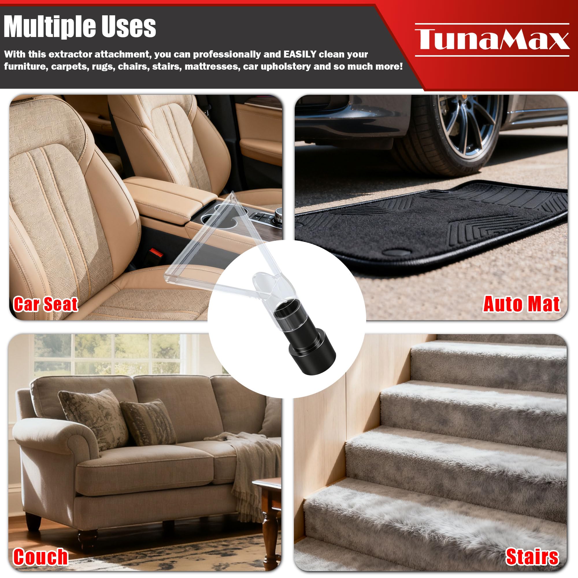 TunaMax wide nozzle covers large areas quickly.