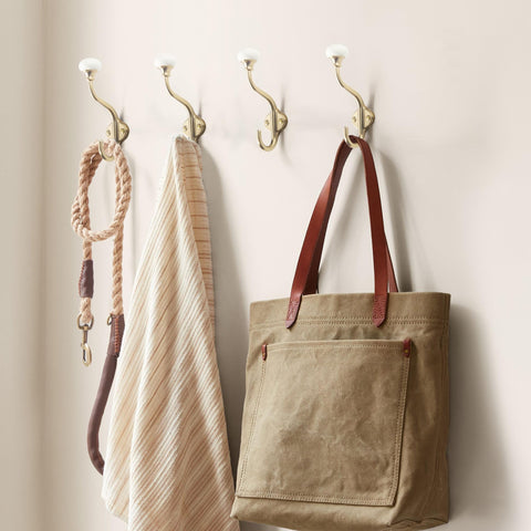 TUNNY coat hooks 5-pack champagne bronze closeup highlights sturdy zinc alloy.
