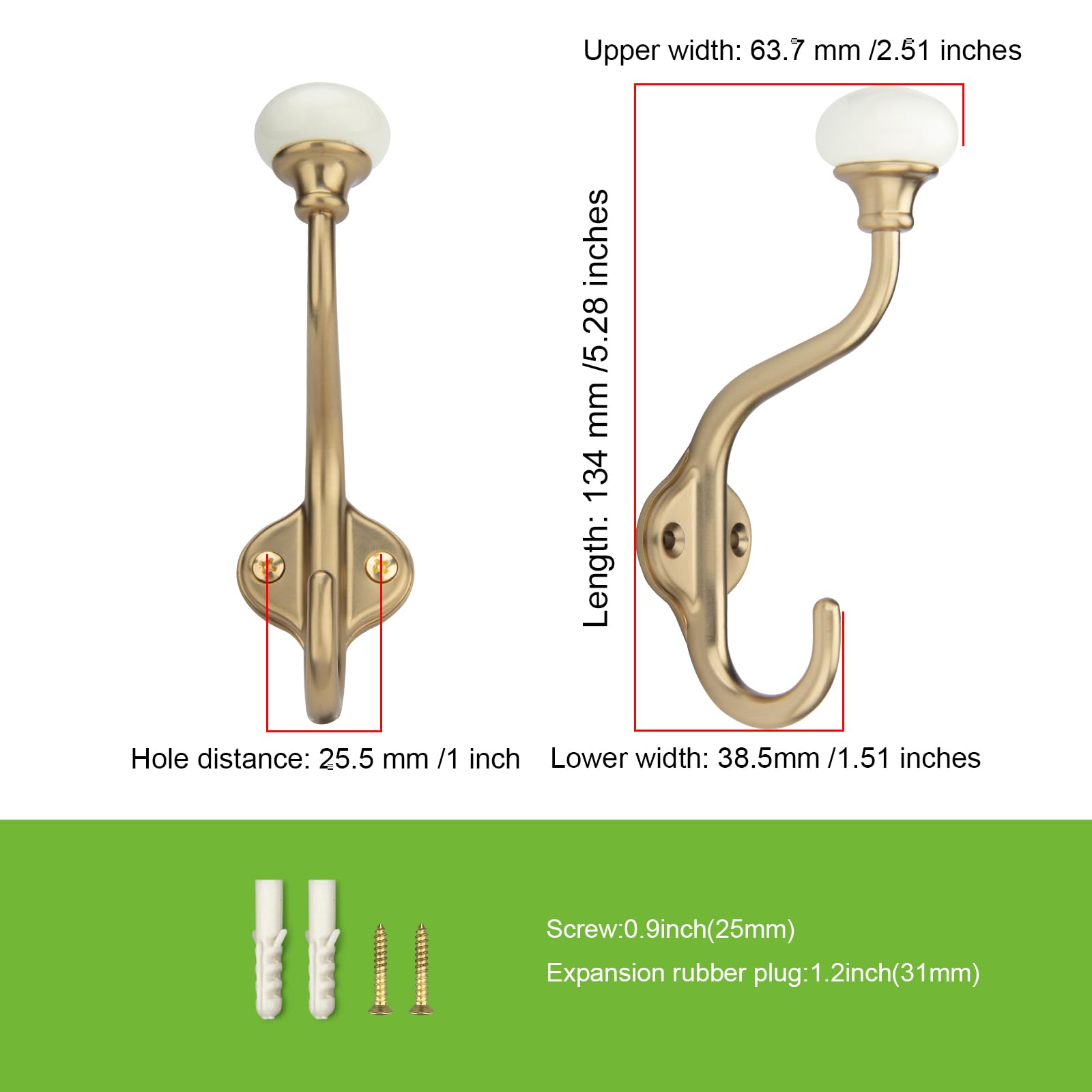 TUNNY coat hooks 5-pack champagne bronze kitchen use keeps towels organized.