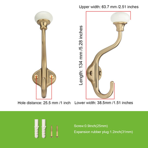 TUNNY coat hooks 5-pack champagne bronze kitchen use keeps towels organized.
