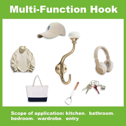 TUNNY coat hooks 5-pack champagne bronze packaging protects hooks.