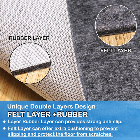 TUOTPE anti-slip rug pad reduces wrinkling in high-traffic areas