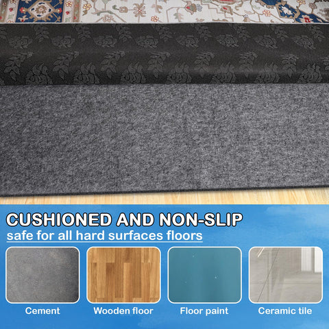 TUOTPE waterproof rug pad prolongs rug life by reducing friction