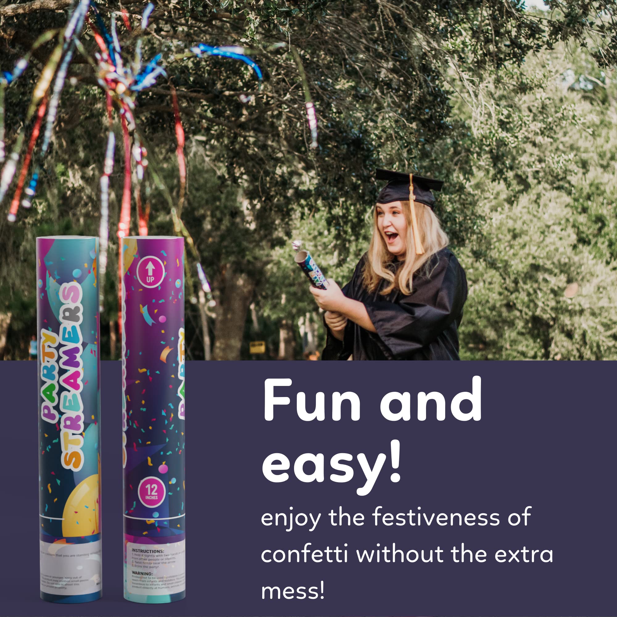 TUR Party Supplies confetti cannon multicolor bursts brighten photos and memories.