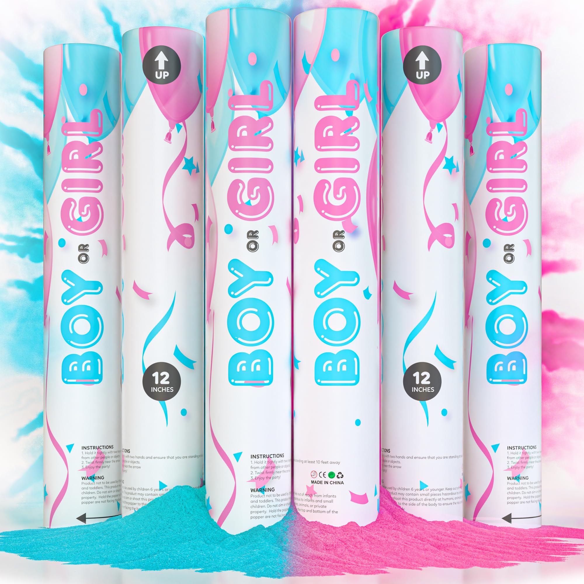 TUR Party Supplies gender reveal cannon pink powder burst for a dramatic reveal.