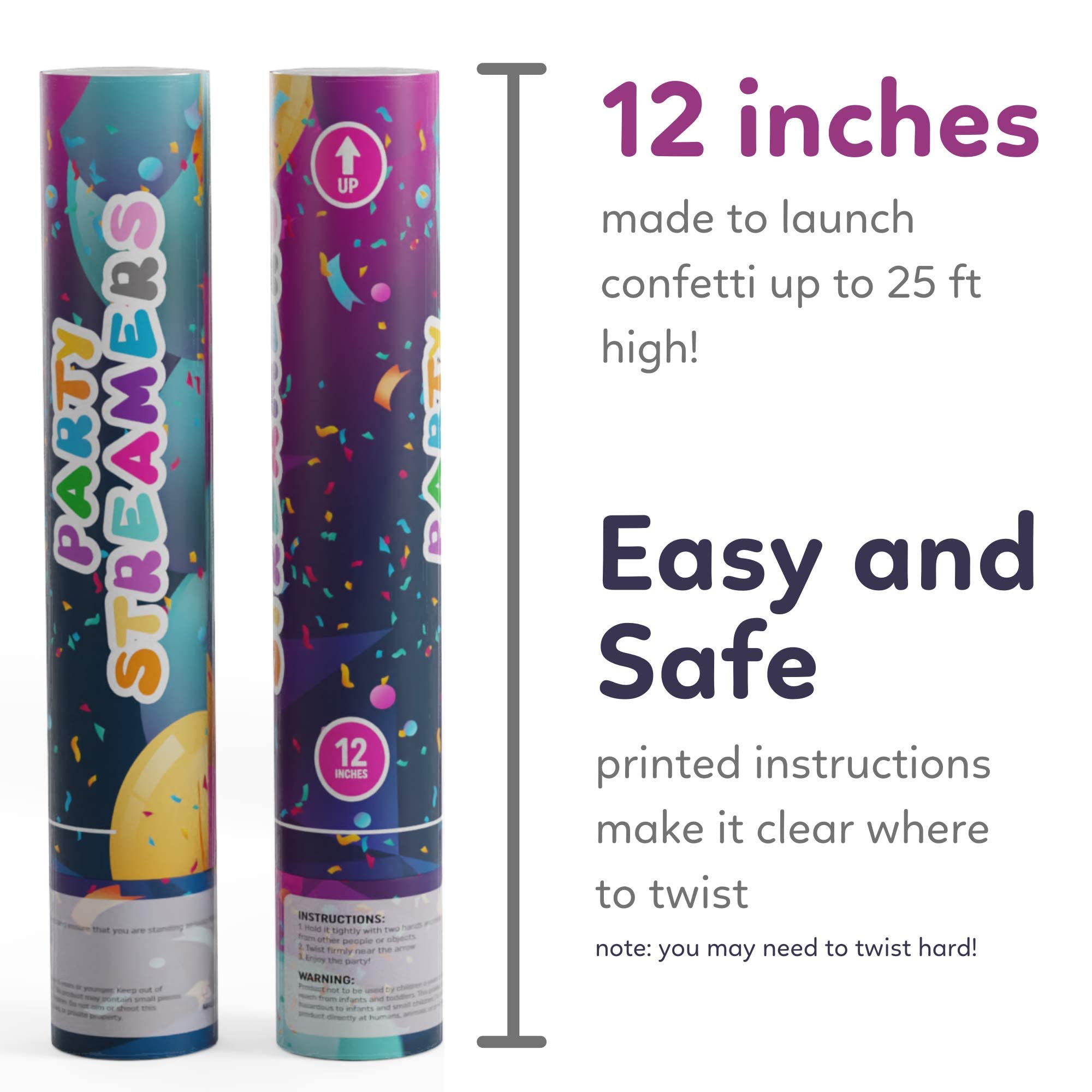 TUR Party Supplies six-pack confetti cannons ideal for birthdays and weddings.