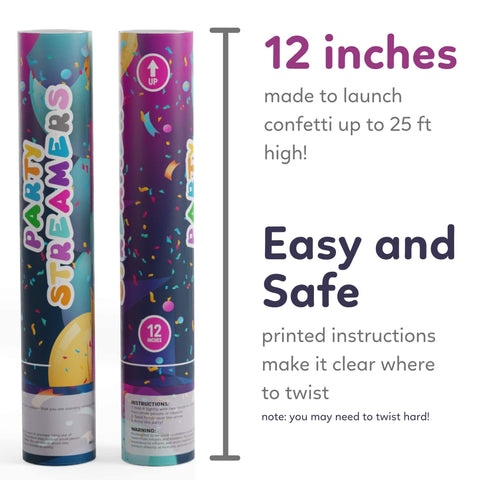 TUR Party Supplies six-pack confetti cannons ideal for birthdays and weddings.