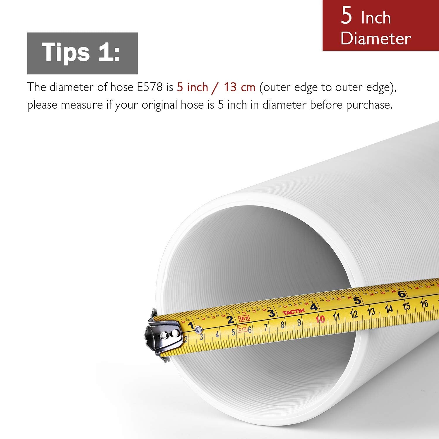 TURBRO clockwise-thread exhaust hose provides secure connections to compatible units.