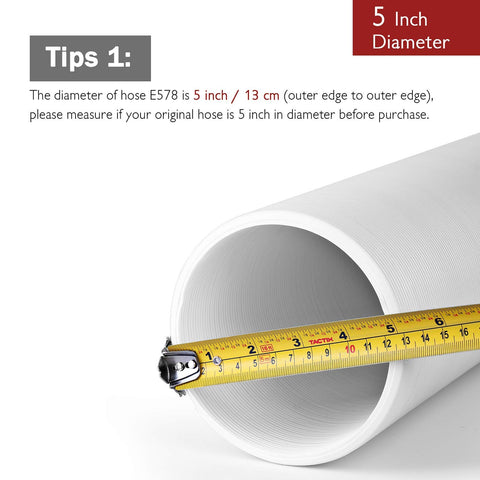 TURBRO clockwise-thread exhaust hose provides secure connections to compatible units.