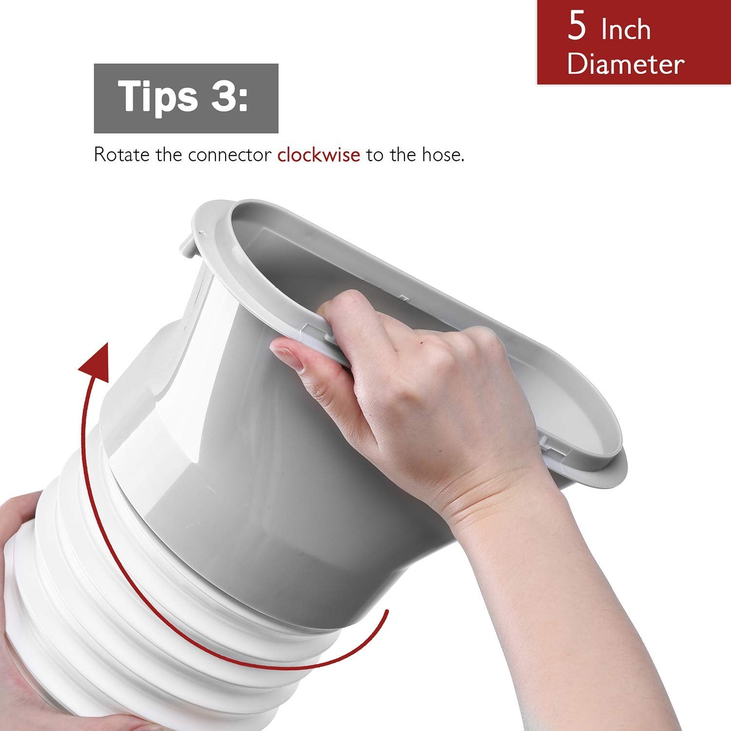 TURBRO easy-install exhaust hose twists on quickly for hassle-free setup.