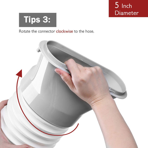 TURBRO easy-install exhaust hose twists on quickly for hassle-free setup.