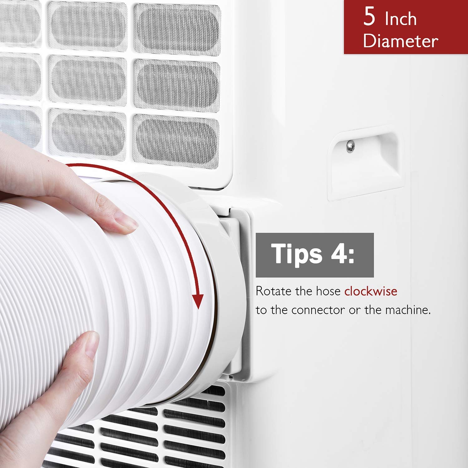 TURBRO universal compatibility fits many 5-inch portable AC models.