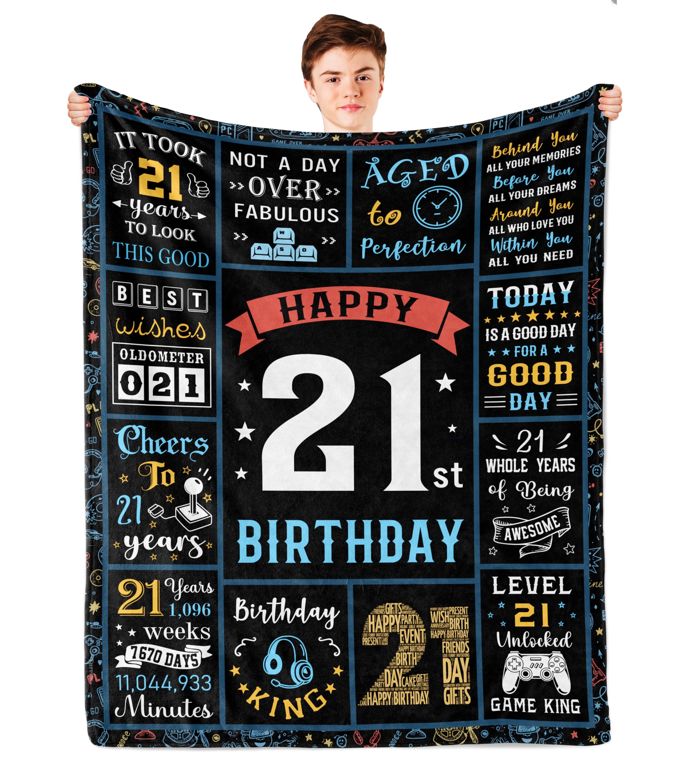 Turelos 21st birthday throw blanket 60x50in for warm, stylish celebrations