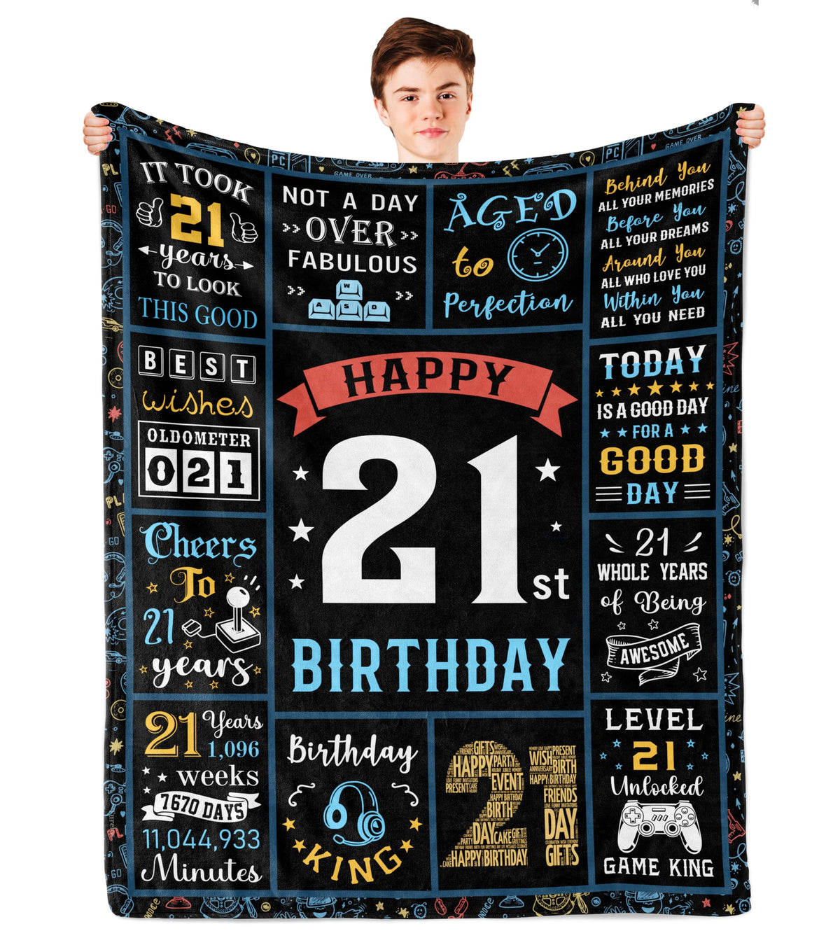 Turelos 21st birthday throw blanket 60x50in for warm, stylish celebrations