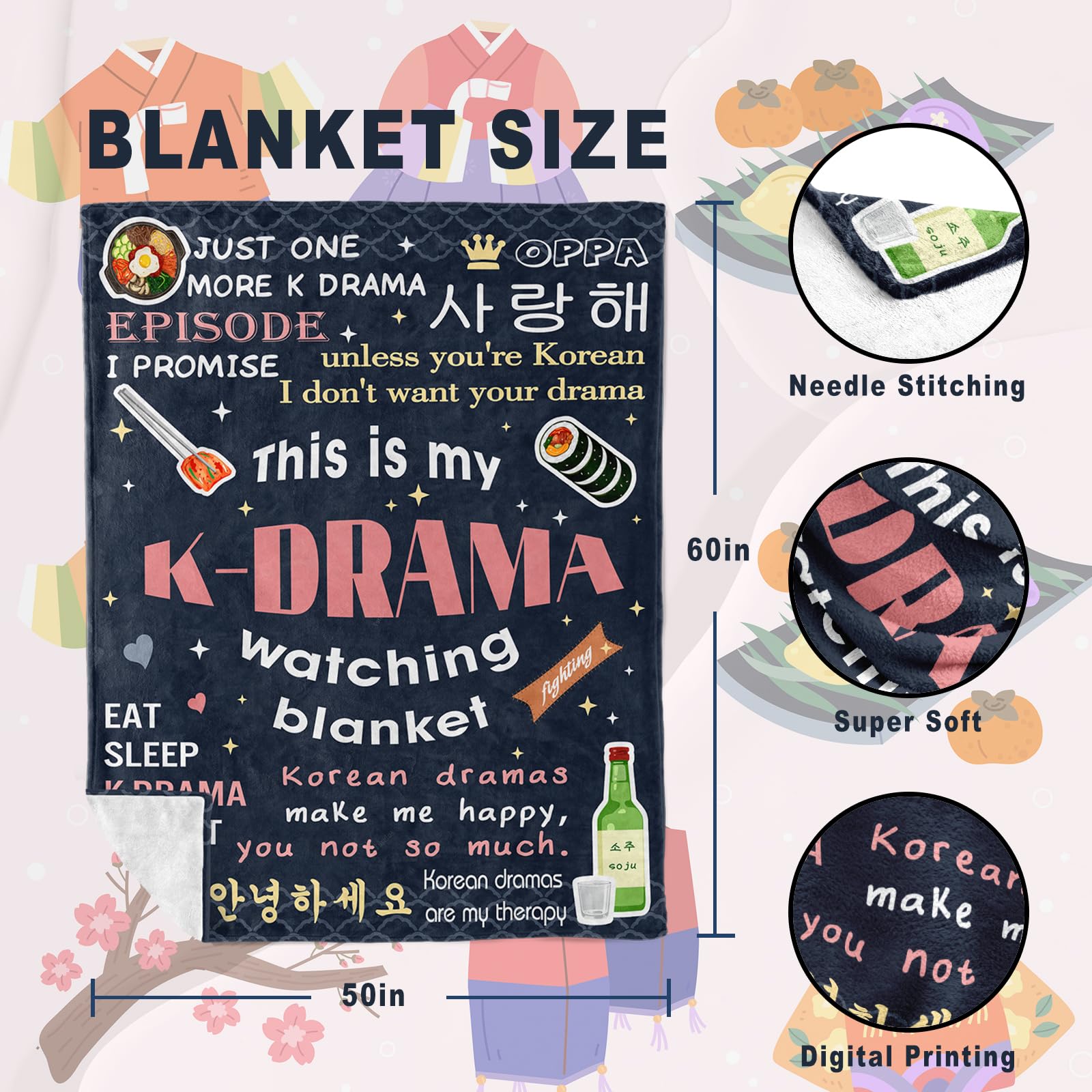Turelos K-drama blanket perfect for studying and reading sessions.