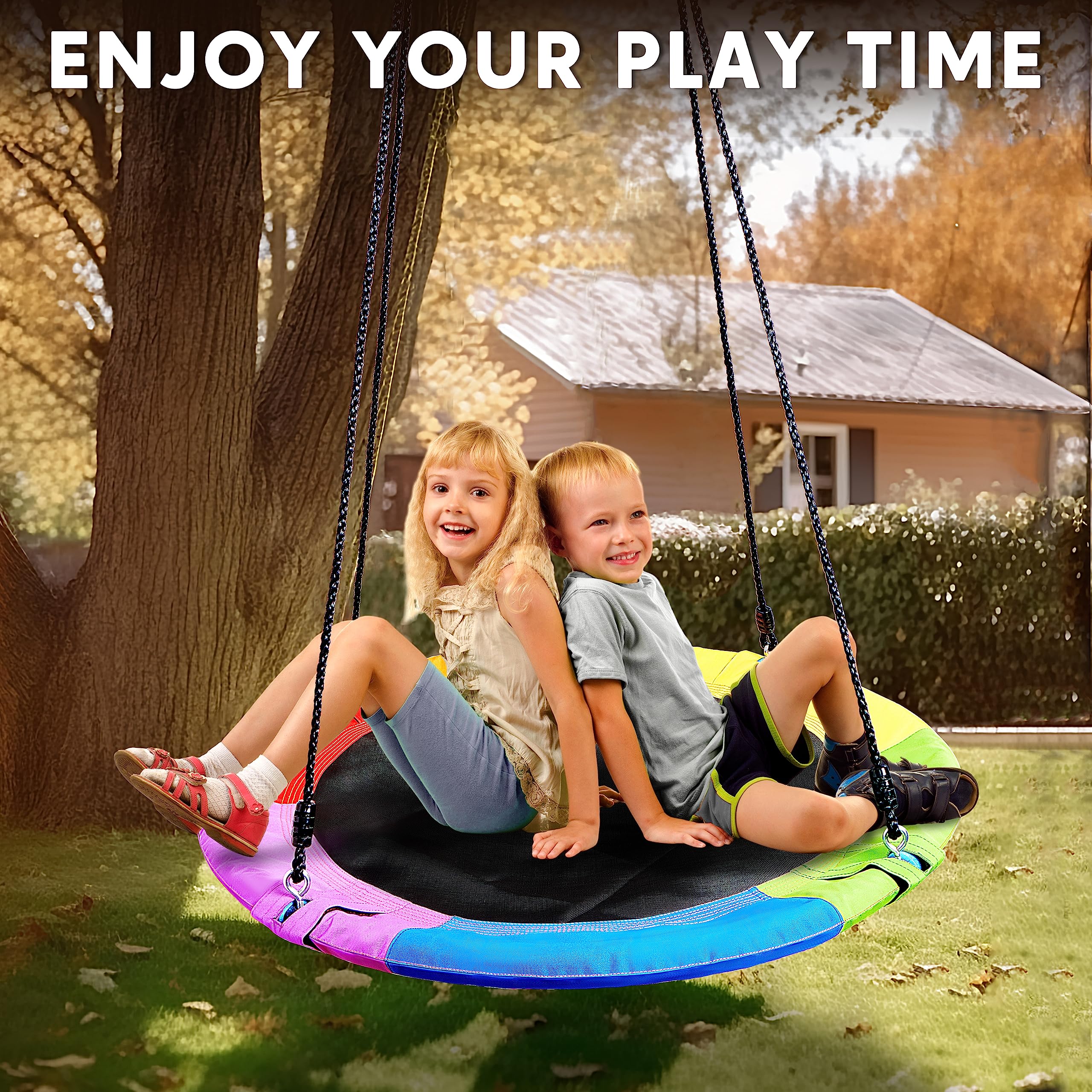 TURFEE backyard tree swing—robust 900 lb capacity for family fun.