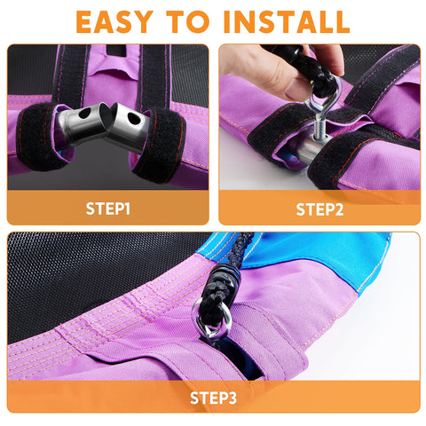 TURFEE hardware kit with carabiners and straps—quick installation.