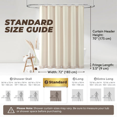Turkio boho linen shower curtain 72-inch for generous coverage and modern rustic vibe.