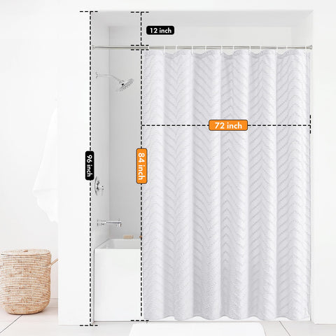 TURKIO chevron tufted design curtain adds luxury texture to modern baths.