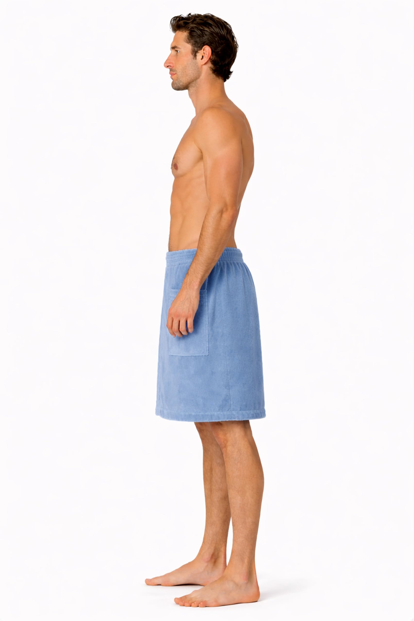 Turkish Linen body wrap pocket detail shows built-in storage for essentials