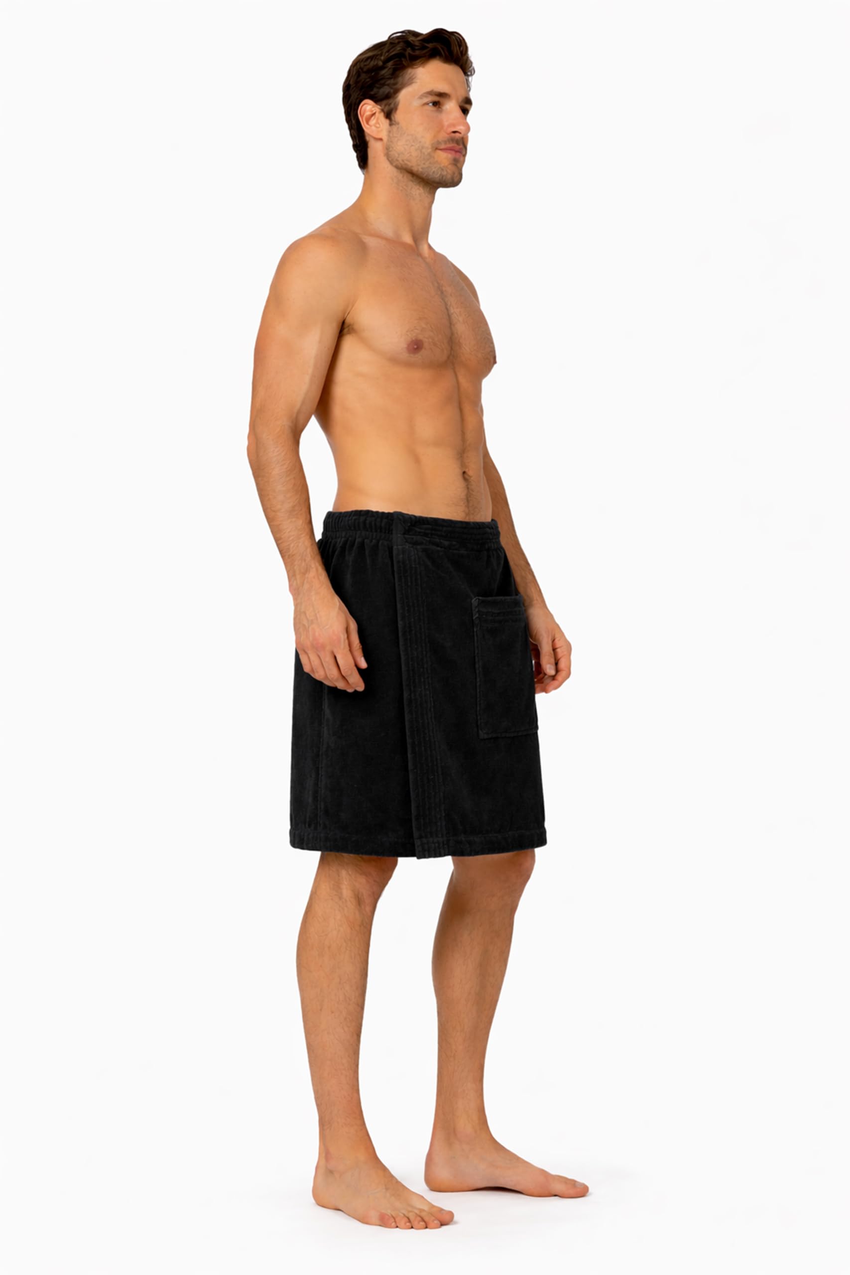 Turkish Linen velour body wrap with adjustable closure for a customizable fit.