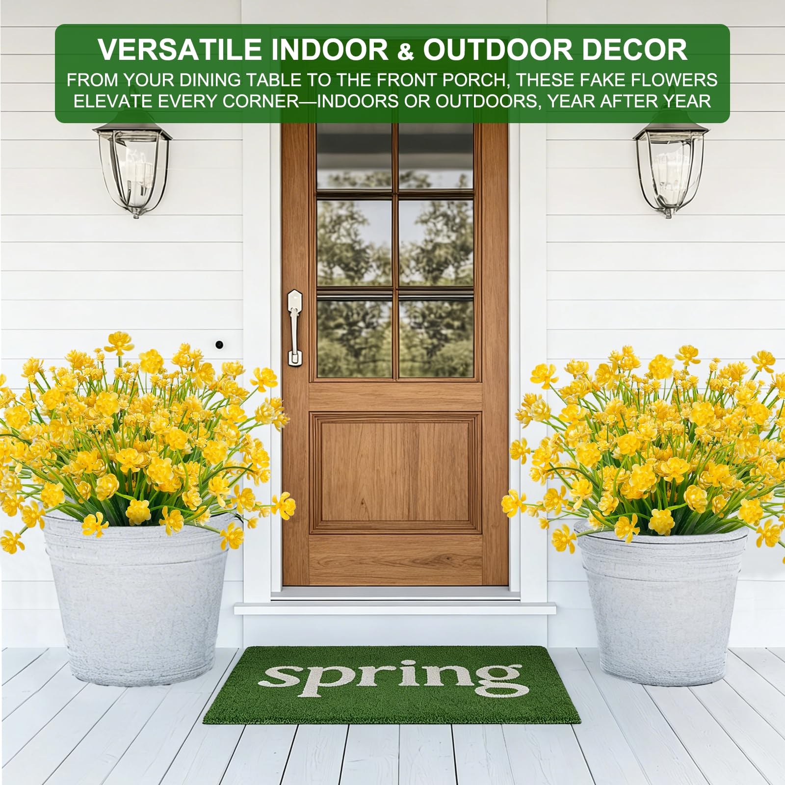 TURNMEON artificial fern plants for outdoor spaces with lifelike texture.