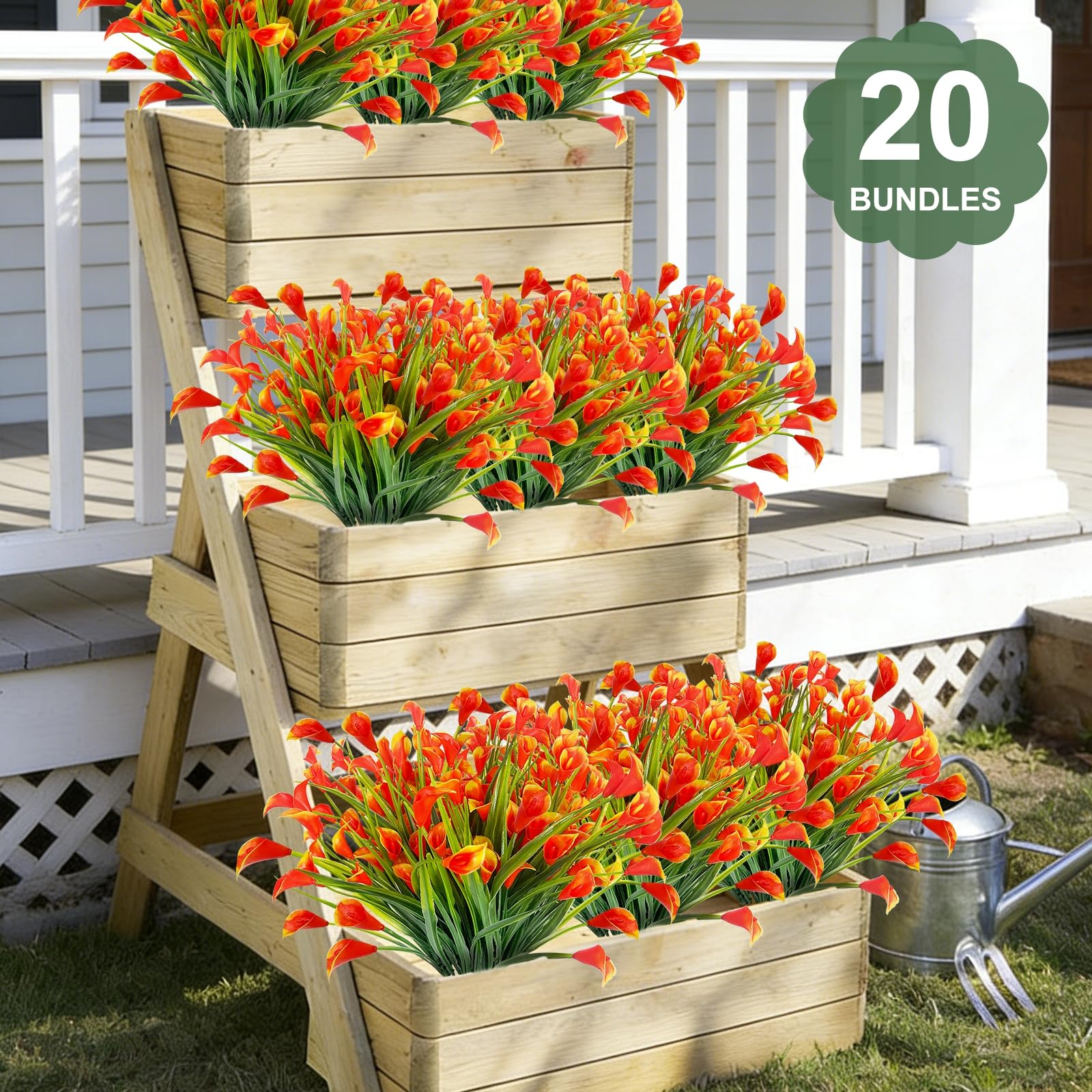 TURNMEON Calla Lily lifelike blooms brighten porches and window sills.